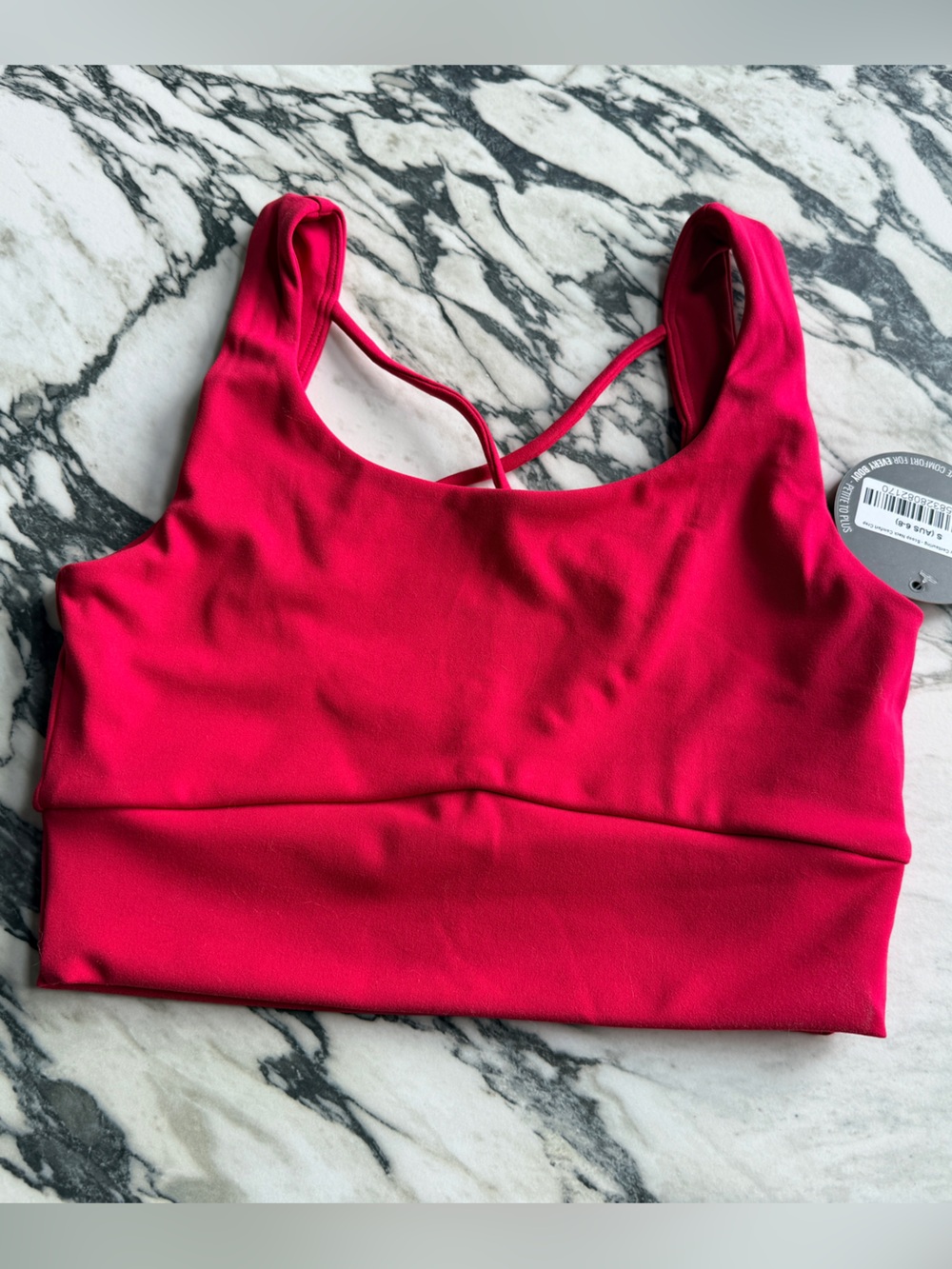 Exotica Red Body Contouring Performance Scoop Neck Comfort Crop Top